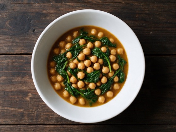 Guiso de garbanzos con espinacas