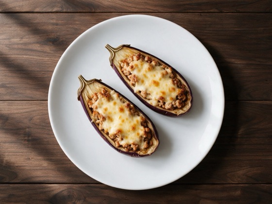 Berenjenas rellenas de carne picada de pavo