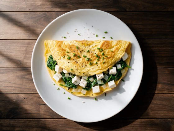 Tortilla de espinacas y queso fresco