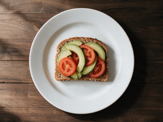 Tostada integral de aguacate y tomate
