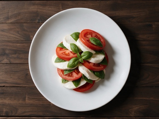 Ensalada caprese con mozzarella fresca